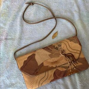 Elegant Brown Patchwork Leather Bag
